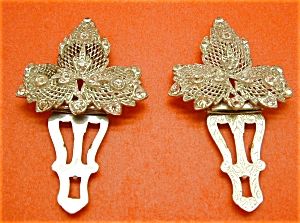 Rhinestone Dress Clips Pair Leaf Shape (Image2)