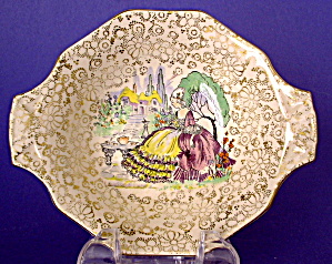 Art Deco Candy Dish Crinoline Lady Chintz H and K 1930s English Chintz (Image1)