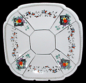 Shelley England Saucer Fruit Diamonds Art Deco Queen Anne Shape (Image1)