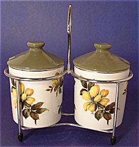 Jam Jars Caddy Midwinter England Vintage Pair Cruets (Image1)