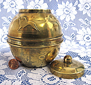 British Empire Exhibition Lipton Tea Caddy 1924 Brass Lion (Image1)