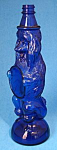 Cobalt Blue Glass Poodle Shaped Bottle Gorgeous Color (Image1)