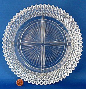 Miss America 4 Part Relish Clear Depression Glass Hobnail (Image1)