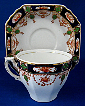 Hughes Imperial Derby Cup And Saucer Imari Cobalt Rust (Image1)