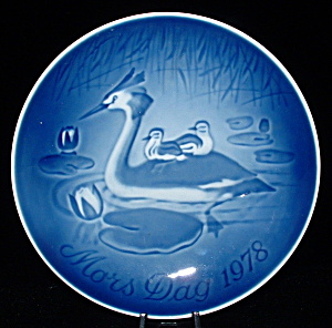 Mother's Day Plate 1978 Bing And Grondahl Grebe Chicks (Image1)