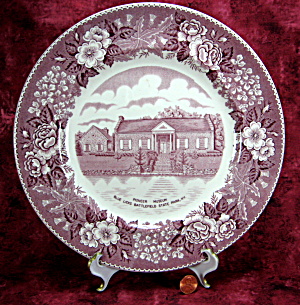Mulberry Transferware Plate Pioneer Museum Blue Licks KY Adams Jonroth (Image1)
