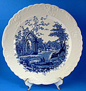Plate English Abbey Blue Transferware T S and T Dinner (Image1)