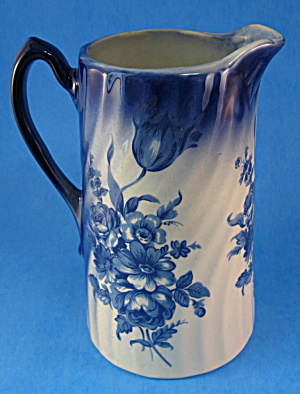 Pitcher Jug Vintage Blue Floral Transferware England (Image1)