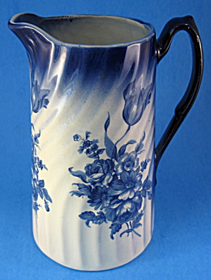 Pitcher Blue Floral Transfer Staffordshire Vintage Jug (Image1)