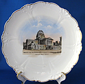 Victorian Souvenir Plate Chicago Post Office Pre WWI (Image1)