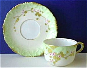 Cup & Saucer  Limoges France  Demi (Image1)