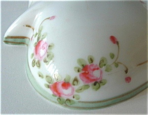 Box Hand Painted Ceramic Spade Shape Floral (Image3)