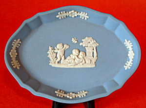 Wedgwood England Jasperware Pin Dish Blue Cherubs Box (Image1)