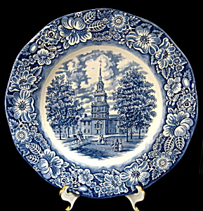 Liberty Blue Staffordshire Independence Hall Plate Lrg (Image1)