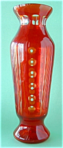 Vase Ruby Cut To Clear Tall Dot & Line (Image5)