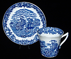 English Antique Cup And Saucer Phoenix Florentine (Image1)