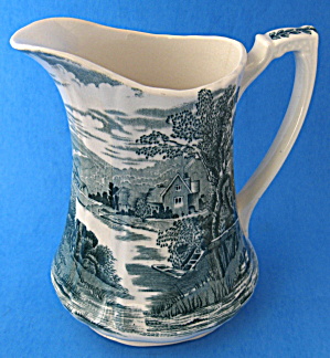 Pitcher Meakin Green Transferware Tintern Jug Antique (Image1)