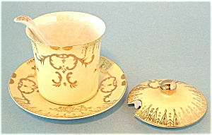 Jam Jar 4 Pc Art Nouveau Porcelain Mustard (Image4)