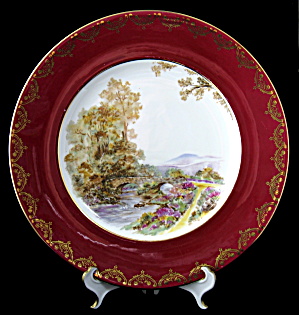 Shelley Heather Dinner Plate Gainsborough Maroon Henley (Image1)