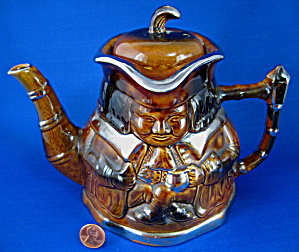 Teapot Toby Jug England Brown Gold Luster Vintage (Image1)