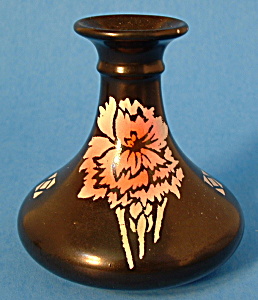 Shelley China Carnations Vase Art Deco Black England (Image1)