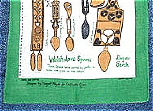 Tea Towel Welsh Love Spoons Linen (Image3)