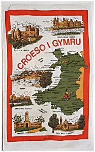 Tea Towel England Welcome To Wales Vintage Welsh (Image1)