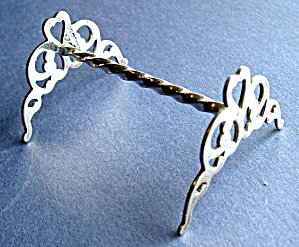 Antique Knife Rest English Andiron Heart Barley Twist (Image1)
