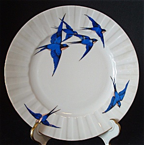 Bluebird Plate Czechoslovakia Porcelain Vintage Birds (Image1)