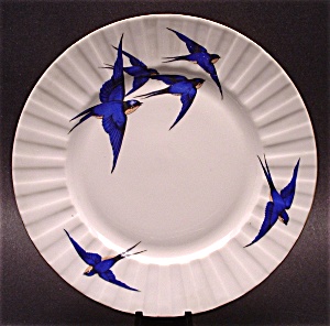 Plate Bluebirds Czechoslovakia Porcelain Vintage Bird (Image1)