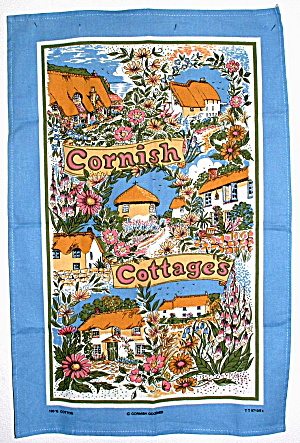 Tea Towel Cornish Cottages England Cornwall Villages (Image1)