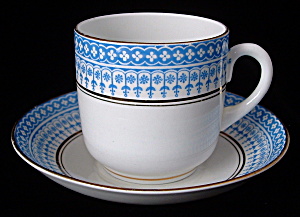 Antique Cup And Saucer Royal Stafford Blue White Gold (Image1)