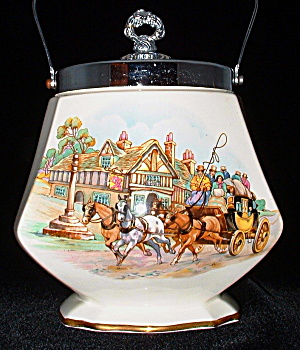 Biscuit Jar Royal Winton Grimwades Coaching Scene (Image1)