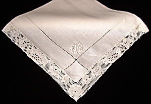 Antique Handkerchief Point De Paris Lace Finest Work 1880s Hand Made (Image1)
