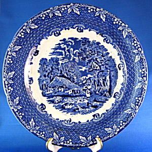 George Jones And Sons Farm Blue Transfer Dinner Plate (Image1)