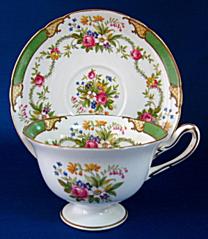 Cup And Saucer Shelley China Gainsborough Dubarry Green (Image1)