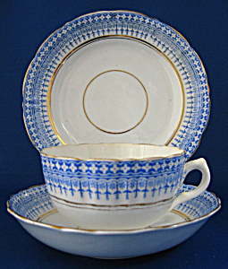 Staffordshire Blue Transfer Cup Saucer Plate 1850-1870s (Image1)