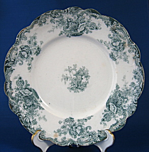 Teal Transferware Plate Wilkinson Arcadia Antique Flora (Image1)