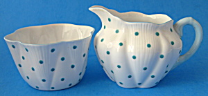 Shelley Dainty Polka Dot Cream And Sugar Turquoise (Image1)