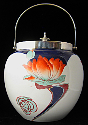 Biscuit Jar George Jones Art Nouveau McIntosh Lillies (Image1)