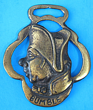 Antique Horse Brass Bumble Dickens England Pub Brass 1910s (Image1)