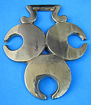 Horse Brass Antique 3 Crescents Vintage Numbered Amulet (Image1)