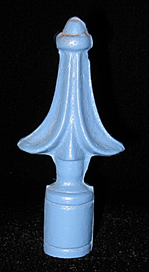 Cast Iron Fence Finial Blue USA Made Fleur De Lis Spear (Image1)