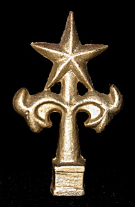 Cast Iron Fence Finial Gold USA Made Star Top Fancy Arm (Image1)