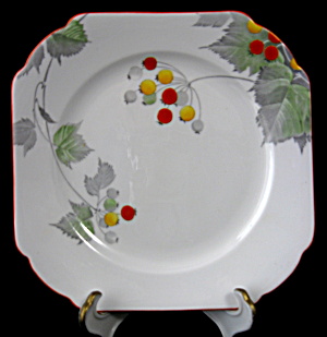Shelley Art Deco Bread Plate Regent Berries Orange Trim (Image1)