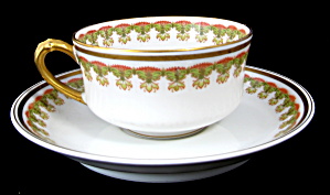 Haviland Limoges Cup And Saucer Stylized Antique Gold (Image1)