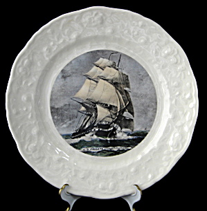 Frigate US Constitution Ironstone Plate Ship Souvenir (Image1)