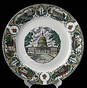 Souvenir Plate Washington DC Ironstone Transfer Capitol (Image1)