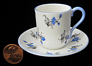 Shelley China Miniature Cup And Saucer Blue Charm Canterbury (Image1)