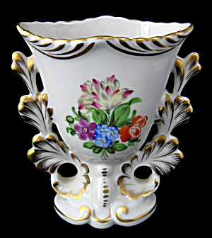 Herend Fischer Vase Hand Painted Ornate Floral Gold (Image1)